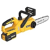 Cordless Chainsaw, AchiForce 10-Inch Battery-Operated Chain Saw, 20 V 4.0 Ah Battery and Charger Included, for Farm, Garden and Yard
