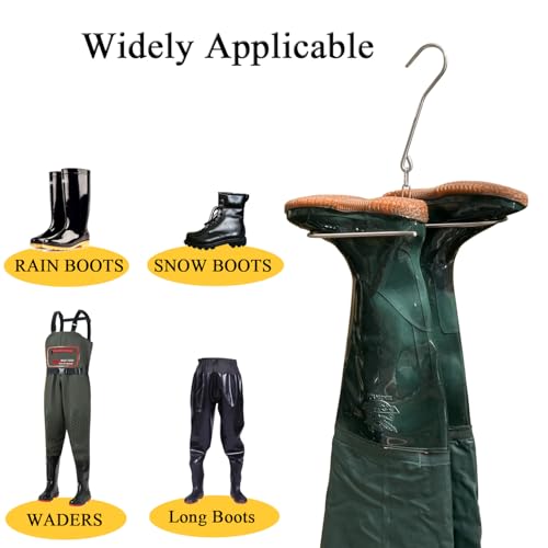 Image of 1Pack Fishing Waders Boot Hangers, Stainless Steel Wading Boots Hanger, Wader Hangers for Drying Fishing /Hunting Waders, Boot Drying and Storage Drying