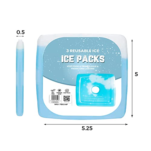 Sterun Reusable Ice Pack Slim & Lightweight Freezer Cold Packs for Lunch Boxes Coolers & Camping, Blue - Image 2