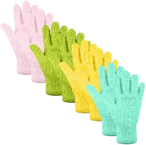 4 Pairs Microfiber Plant Dusting Gloves,Breathable Work Gloves for Indoor Plants and Gardening - Thumbnail 2