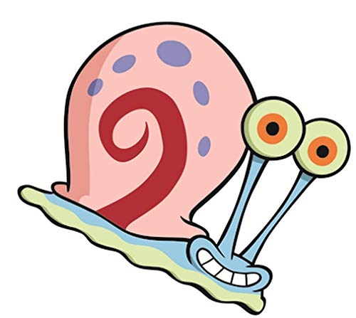 4 Inch Gary The Snail Wall Decal Removable Peel Self Stick Sticker Art Home Kids Room Decor Decoration - 4 by 3 1/2 inches