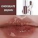 Sea-Maid Lip Oil, Hydrating Lip Gloss Tinted Lip Balm Transparent Lip Care, Big Brush Head Glitter Shine, Long Lasting Nourishing Non-sticky Fresh Texture, Chocolate Brown