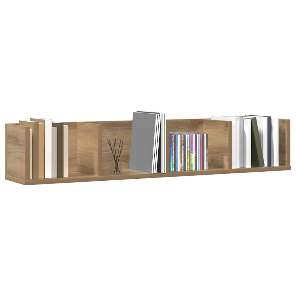 Robusto scaffale per CD in legno per la casa e il CD da parete per la raccolta musicale con sei scomparti aperti per riporre oggetti e accessori