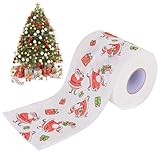 Rollo de papel higiénico navideño | Papel higiénico decorativo con dibujos de Papá Noel y , bonito papel higiénico festivo para decoración navideña, divertidos artículos de fiesta, regalos un