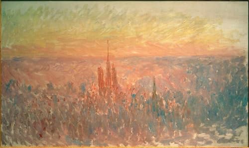 Cuadro impreso de Claude Monet: pintura en lienzo Veduta di Rouen de 60x90cm para oficina