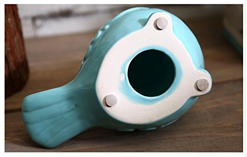 Kiaotime New French Garden Cottage Bird Figurine Decorative Blue Glazed Ceramic Bird Figurine, Bird Statue, Bird Sculpture Home Garden Wedding Decor (Blue) #TOP4