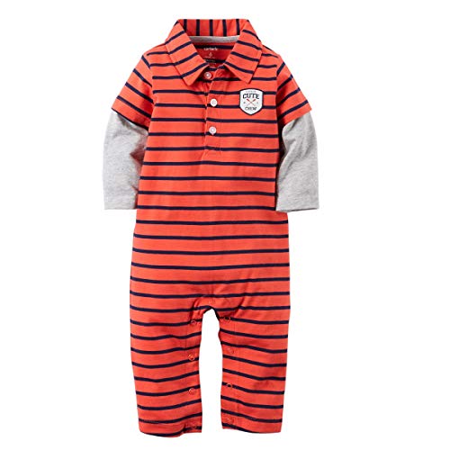 Jumpsuit polo rayé Carter's baby boys vêtement anti-irritation coton doux