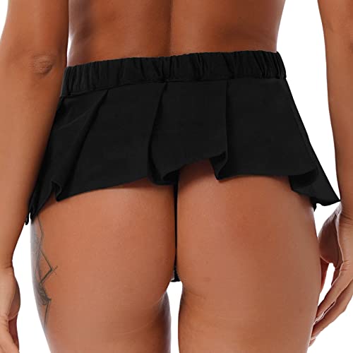 Womens Extreme Mini Dance Skirt Preppy Style Pleated Skirts Flare A Line Cosplay Dress2