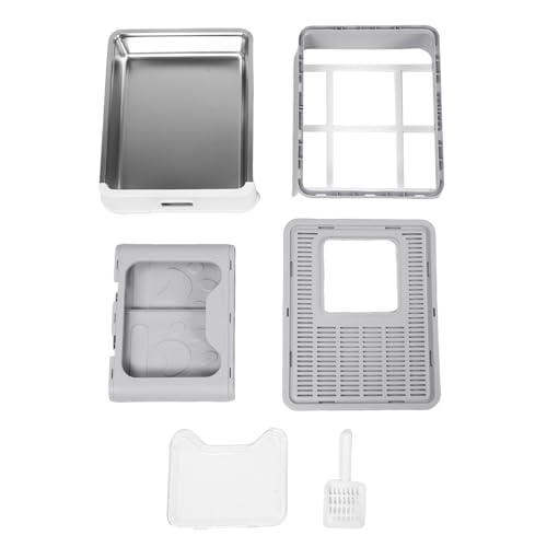 Caja de arena plegable para gatos Luqeeg, acero inoxidable miniatura 6