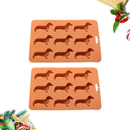 2 peças 9 slots de silicone em forma de cachorro para fazer gelo, forma de grade de gelo, molde de f