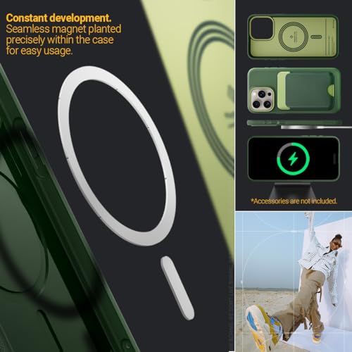 Caseology Nano Pop Mag for iPhone 15 Pro Max Magsafe Case 5G [Dual Layer Silicone Case] Military Grade Drop Tested (2023) - Avo Green