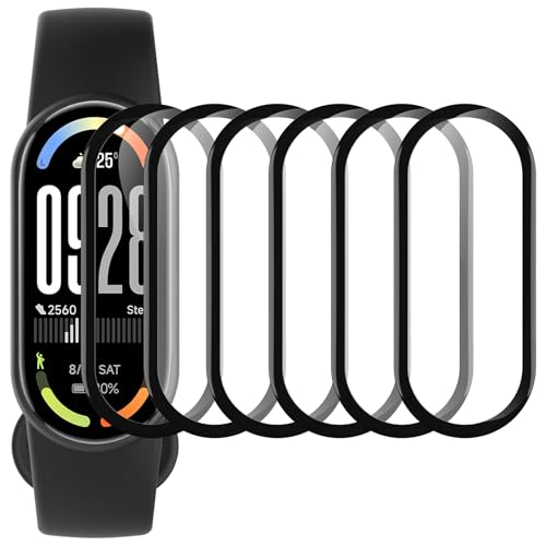 Bigqin 6 Piezas Protector de Pantalla Compatible con Xiaomi Band 10, Película Suave 3D Protector Compatible con Xiaomi Band 10, Sin Burbujas, Anti-Arañazo