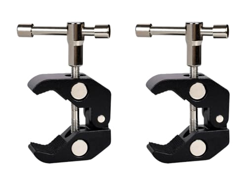 Kellegour Super Clamp de Cámara,2 Piezas Abrazadera de Brazo Mágico,Rótula de Trípode Estable con Adaptador de Rosca de 1/4" a 3/8",Súper Abrazaderas para Cámaras,Flashes,Trípodes,Monitores LCD/DV,LED