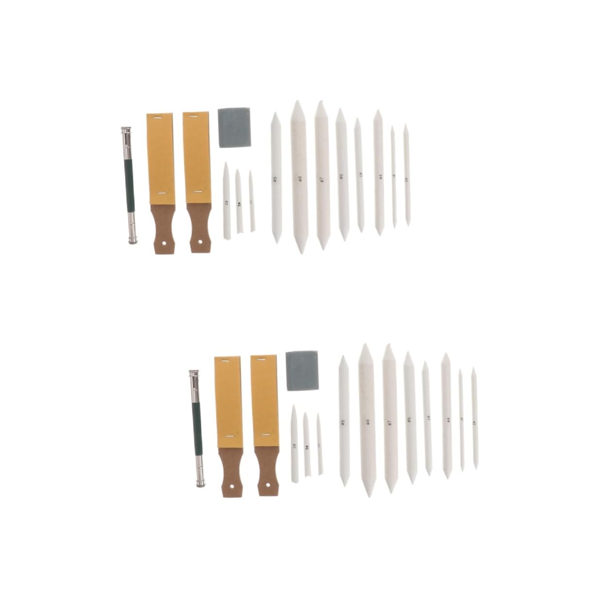 LALAFINA 46 Pcs Art Drawing Stumps Tortillions Set Pencil Sharpener Eraser Student Sketch Supplies