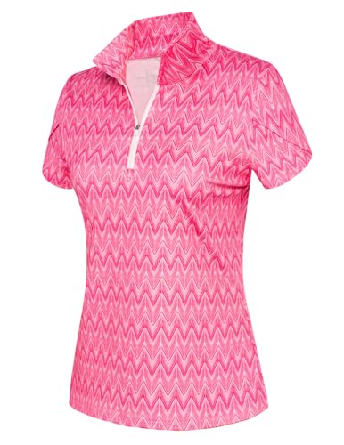 JACK SMITH Women's Golf Shirts Short Sleeve UPF50 Workout Tops for Women Moisture Wicking Dry fit Polo Shirt