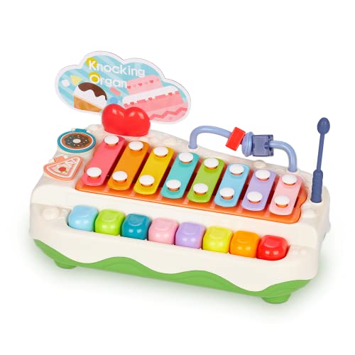 Sciphylia Jouet de Piano pour bébé 4 en 1 Jouet Musical Bébé pour Filles Garçons Musique Instruments Jouets Multifonctions pour Bebe 6 12 Mois, Jouet éducatif et Cadeaux Enfants pour 3 4 5 6 7 Ans Cover