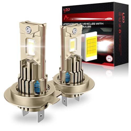 AUXIRACER H7 LED Bombillas, 55000 lúmenes 6500K, Diseño con Ventilador Silencioso, Adecuadas como Recambio de Lámparas Halógenas para Coches y Motos, Vida útil de 60000 Horas (Paquete 2)