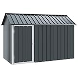 Mokuyary Cage pour Oiseaux Anthracite 215 x 112 x 141 cm Acier galvanisé, Volière de Extérieure Cage pour Oiseaux, Canaris, Pinsons, Perruches Ondulées, Inséparables