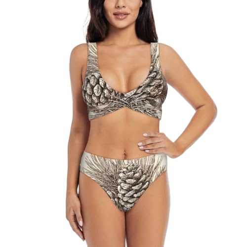 Maillot de bain deux pièces botanique idéal pour la plage et la piscine