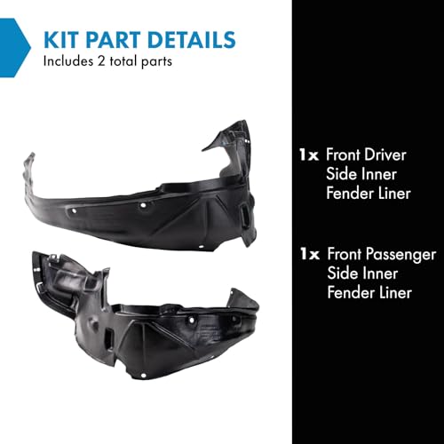 Image of TRQ Front Inner Fender Liner Set Compatible with 1996-1998 Honda Civic HO1248103 HO1248137 HO1249103 HO1249137