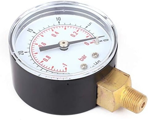 Vacuum Pressure Gauge, 50mm 1/8 BSPT Vacuum Gauge Bottom Connect for Air Compressor Water Oil Gas