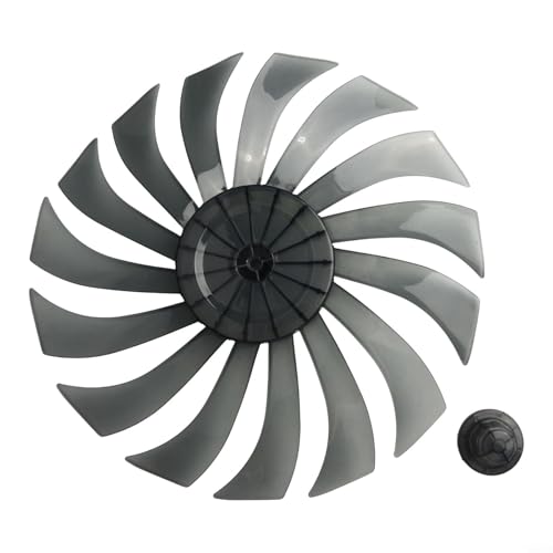 Miniatura 6 de Aprilsunnyzone Aspas De Ventilador De Suelo Silenciosas De Repuesto Con Cubierta De Tuerca, Accesorios De Ventilador Negro Transparente 9 Cuchillas