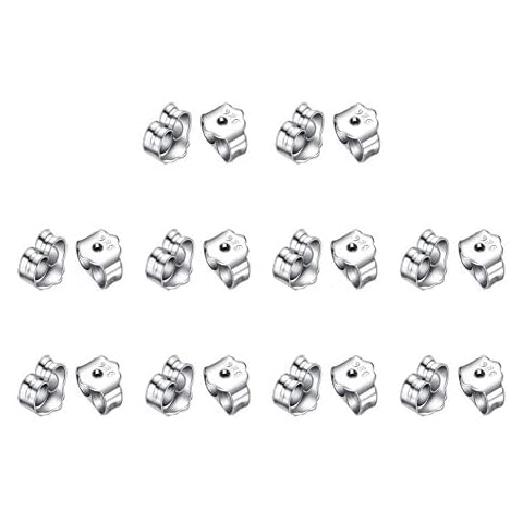 Suithink 10 Pairs 4mm 925 Sterling Silver Earring Backs Hypoallergenic Replacements Butterfly Studs Earring Backs Cover