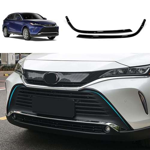 TERDARAY トヨタ 新型 ハリアー/ヴェンザ 80系 2020年6月~ Harrier 専用 フロントグリルガーニッシュ アッパーカバー フロントバンパー 外装パーツ アクセサリー ABS樹脂製 2PCS(グロスブラック)