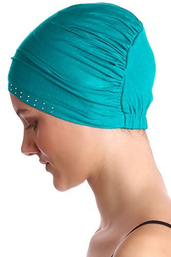 Preisvergleich Produktbild Deresina Headwear Wesentliche Baumwollkappe mit Steinen (Teal)