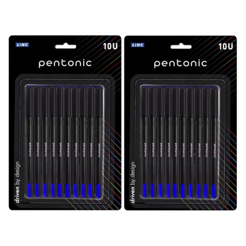 Pentonic 0.7 mm Ball Pen Blister Pack | Black Body | Blue Ink | Set of 10 Pens x 2 Packs (B07MNHLGYX) Amazon Price History, Amazon Price Tracker
