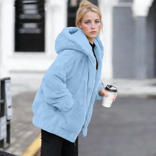 ilzjaua Womens Sherpa Fleece Jacket Sherpa Jacket Women Hooded Plush Fuzzy Fleece Coats Bomber Shape Winter Fall Clothes for Women 2026 Chaquetas De Mujer Elegantes Vacation Capsule Wardrobe - image 2