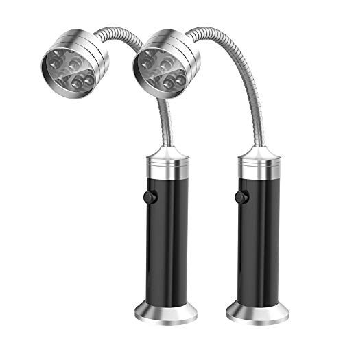 AUTFIT - Lámpara magnética para barbacoa, luz LED para exterior, ángulo de giro de 360 grados, accesorios para barbacoas al aire libre (2 unidades), color negro