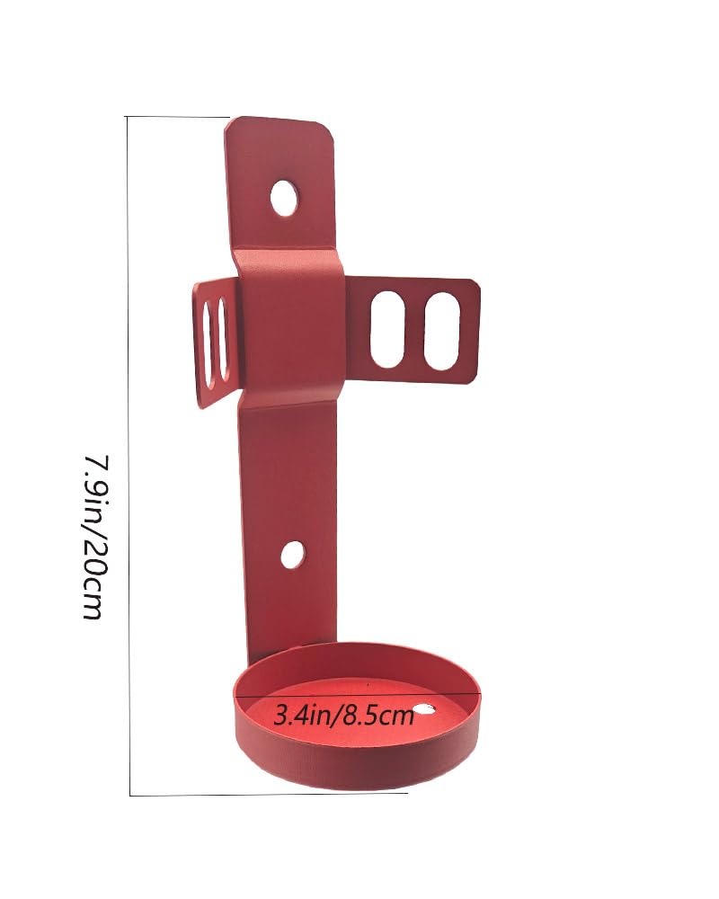 Soporte para extintor, soporte de metal montado en la pared, compatible con extintores de 2.5 libras, capa de polvo rojo (2 piezas)