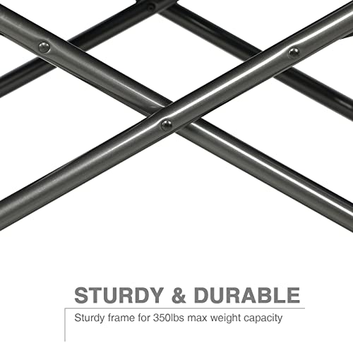 Ever Advanced Tall Folding Chair 30.7" Seat Height Directors Chair High Foldable Bar Stool For Makeup Artist Face Painting With Side Table Cup Holder And Storage Pocket Supports 350Lbs (Blue/Grey) #TOP5