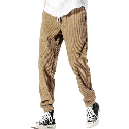 Pantalon de jogging long homme avec cordon de serrage coupe ample kaki