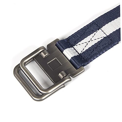 BESTonZON Nylon Belt with Adjustable Metal Buckle Waist Belt for Outdoor Work Casual and Business Pants Blue and White4