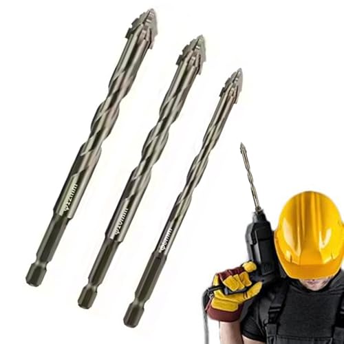 Zunishaone Juego de brocas excéntricas, brocas de acero de alta resistencia - Brocas de punta biselada de alta dureza de cuatro bordes para mármol,Juego de brocas helicoidales para carpintería