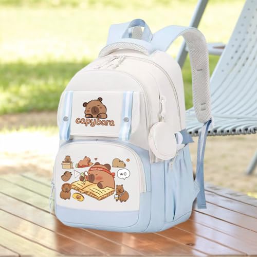 Capybara Backpack Large Capacity Backpacks for (Blue)3