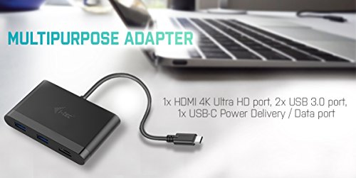 Adaptateur USB-C HDMI 4K multiport i-tec hub USB 3.0 Windows MacOS ChromeOS