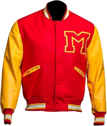 Veste en cuir rouge Thriller MJJ pour homme | Veste Thriller pour costume d'adulte pour Halloween, M