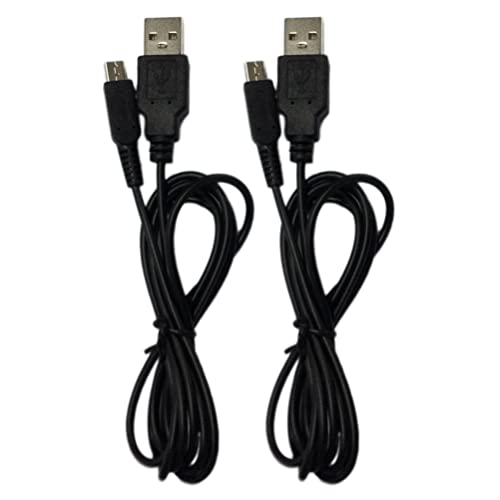 Image of 2-Pack New 3DS New 2DS DSi Charging Cable Power USB Charger Cord Compatible with Nintendo New 3DS /3DS,New 3DS XL /3DS XL,New 2DS /2DS XL /2DS /DSi /DSi XL,New 2DS XL Ndsi (Black)