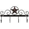 Metal barn star key rack holder wall mounted metal decorative 10 vintage key with 4 hooks dark brown western home wall decor  urban country home decor