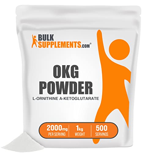 BulkSupplements.com L-Ornithine Alpha-Ketoglutarate Powder (OKG Powder) - Amino Acid, Nitric Oxide Supplement - Gluten Free, No Filler - 2000mg per Serving, 500 Servings (1 Kilogram - 2.2 lbs)