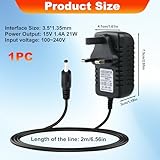 21W 15V 1.4A Power Charger Adapter, 100-240AC for Alexa Echo (1st & 2nd Gen) Echo Plus 1st Gen Echo Show 1st Gen Fire TV 2nd Gen Echo Look Echo Link (2m UK Plug Power Cord) - Image 2