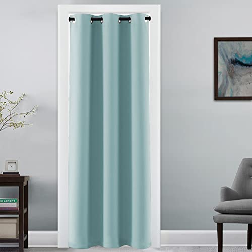 Image of H.VERSAILTEX Doorway Curtain Blackout Closet Door Curtain Room Divider Window Treatment Curtain for Bedroom Thermal Insulated Privacy Drape Soundproof Grommet, 42 x 80 inches, 1 Panel, Mineral Blue