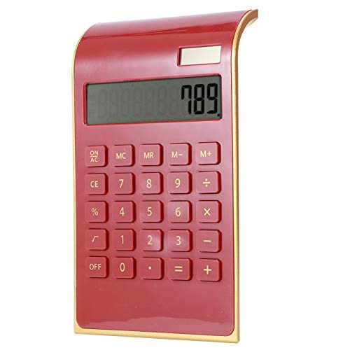 ViaGasaFamido Calculatrice LCD Bureau Affichage à énergie Solaire 10 pour Chiffres pour Support Affichage pour pour Bureau à Domicile Calculatrice Utilitaire Ventilateur Ventilateurs (Rouge)