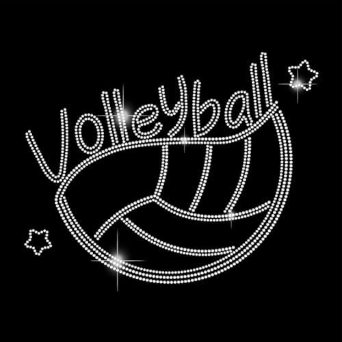 Calcomanías termoadhesivas de voleibol: transferencia de calor con diamantes de imitación 2