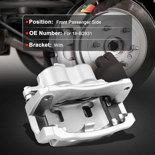 Image of cciyu Front Right Disc Brake Caliper Assembly with Bracket 19-B2831 | For Lexus For ES300 V6 3.0L 2002-2003, For Lexus For ES330 V6 3.3L 2004-2006