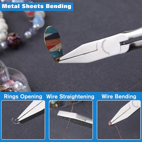 Image of SPEEDWOX 6 Inches Long Reach Flat Nose Pliers Smooth Jaws Duckbill Pliers | Precision Duck Bill Fine Pliers for Hard to Reach Narrow Spaces, High Leverage, Non-slip Handles Small Plier Thin Long Handle