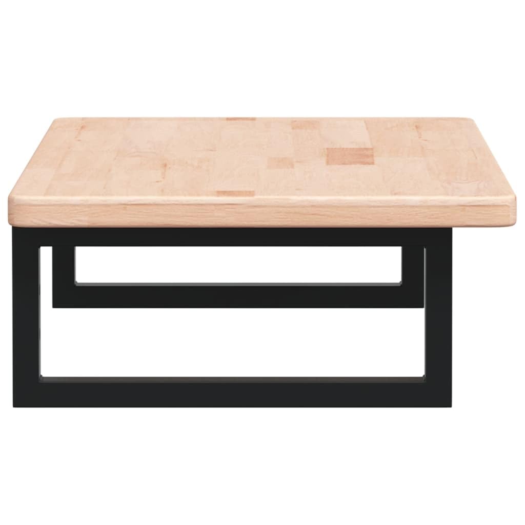 Blat umywalki 80 x 40 cm z drewna dębowego ze stalowym uchwytem, wiszący regał pod umywalkę do łazienki, lite drewno